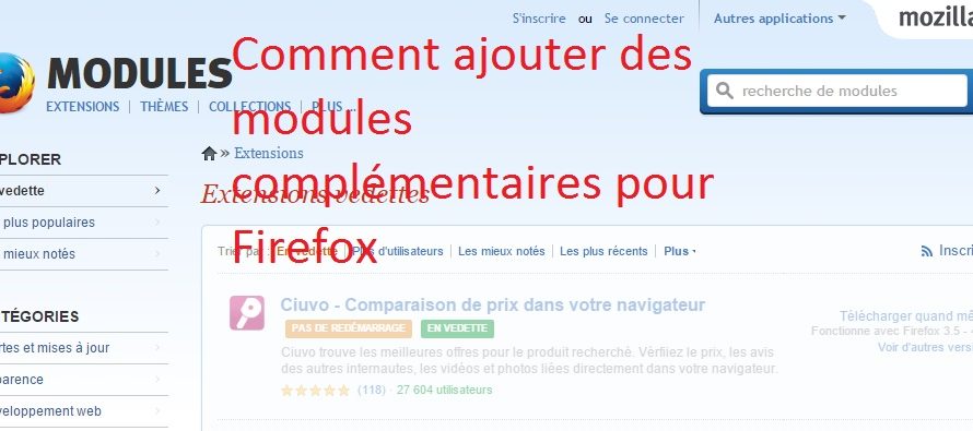 Modules complémentaires pour Firefox