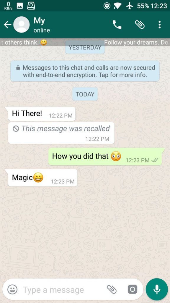 Votre Message A été Lu Et Ignoré Avec Succès Exclusive: Comment supprimer les messages envoyé sur Whatsapp même s