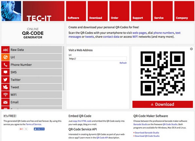 Générateur De Qr Code De Tec It