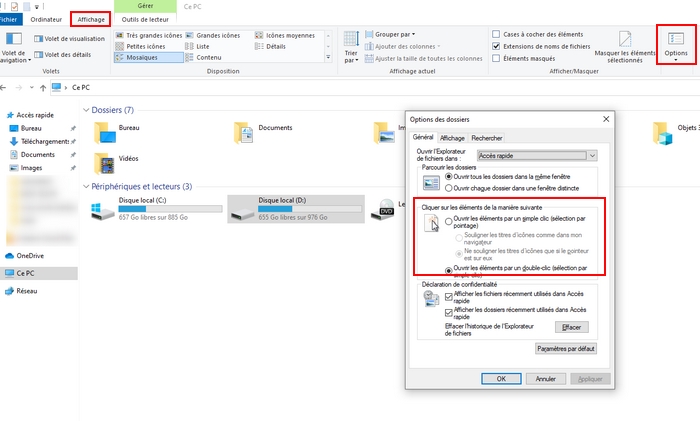 Ma souris fait un double clic