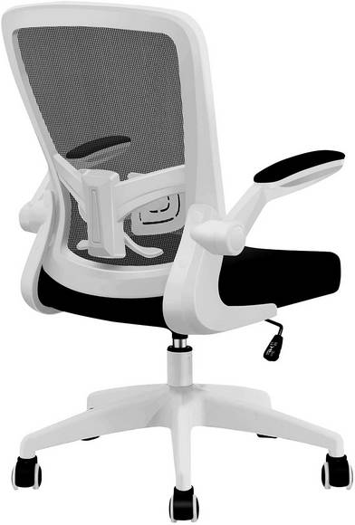 en maille respirante pour la maison et le bureau Blanc Noblewell Chaise de bureau ergonomique avec soutien lombaire confortable accoudoirs rabattables réglables